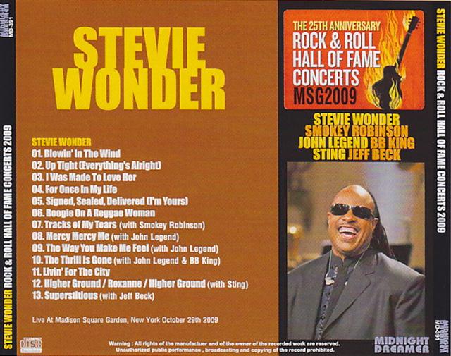 Stevie Wonder Rock Roll Hall Of Fame Concerts 2009 1cdr