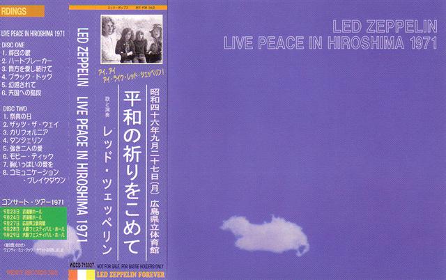 Led Zeppelin / Live Peace In Hiroshima 1971 / 2CD Wx OBI Strip – GiGinJapan