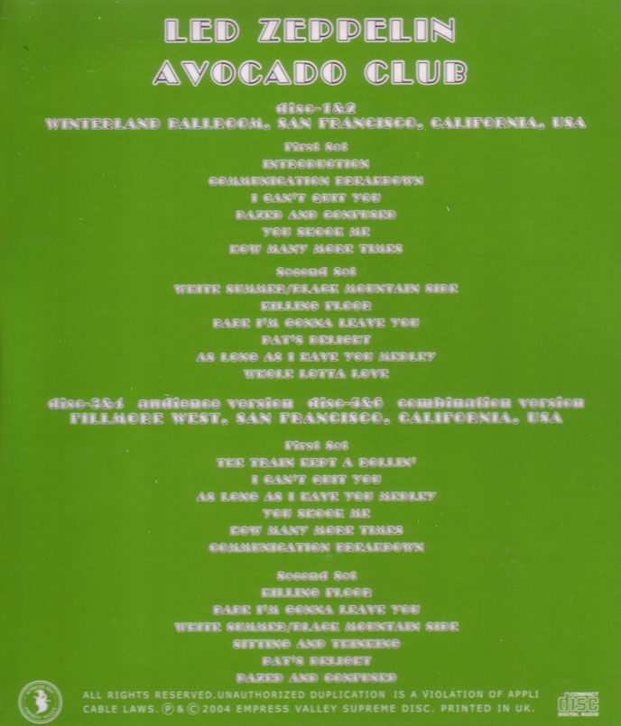 Led Zeppelin / Avocado Club / 6CD – GiGinJapan