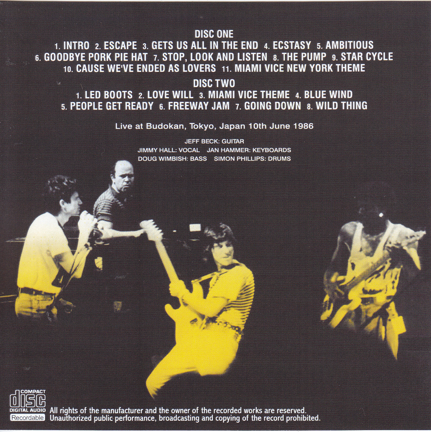 Jeff Beck / Tokyo 1986 First Night / 2CDR – GiGinJapan