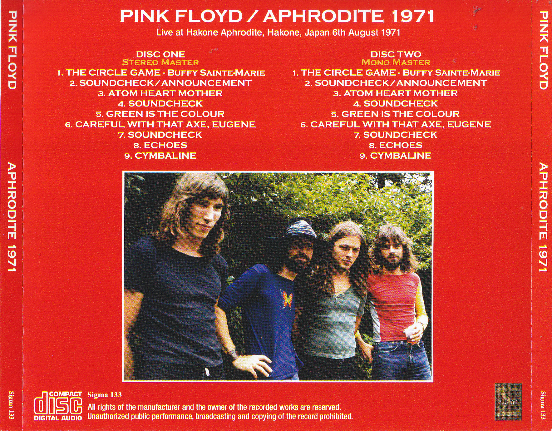 PINK FLOYD - Atom Heart Mother - Hakone Aphrodite - Japan 1971
