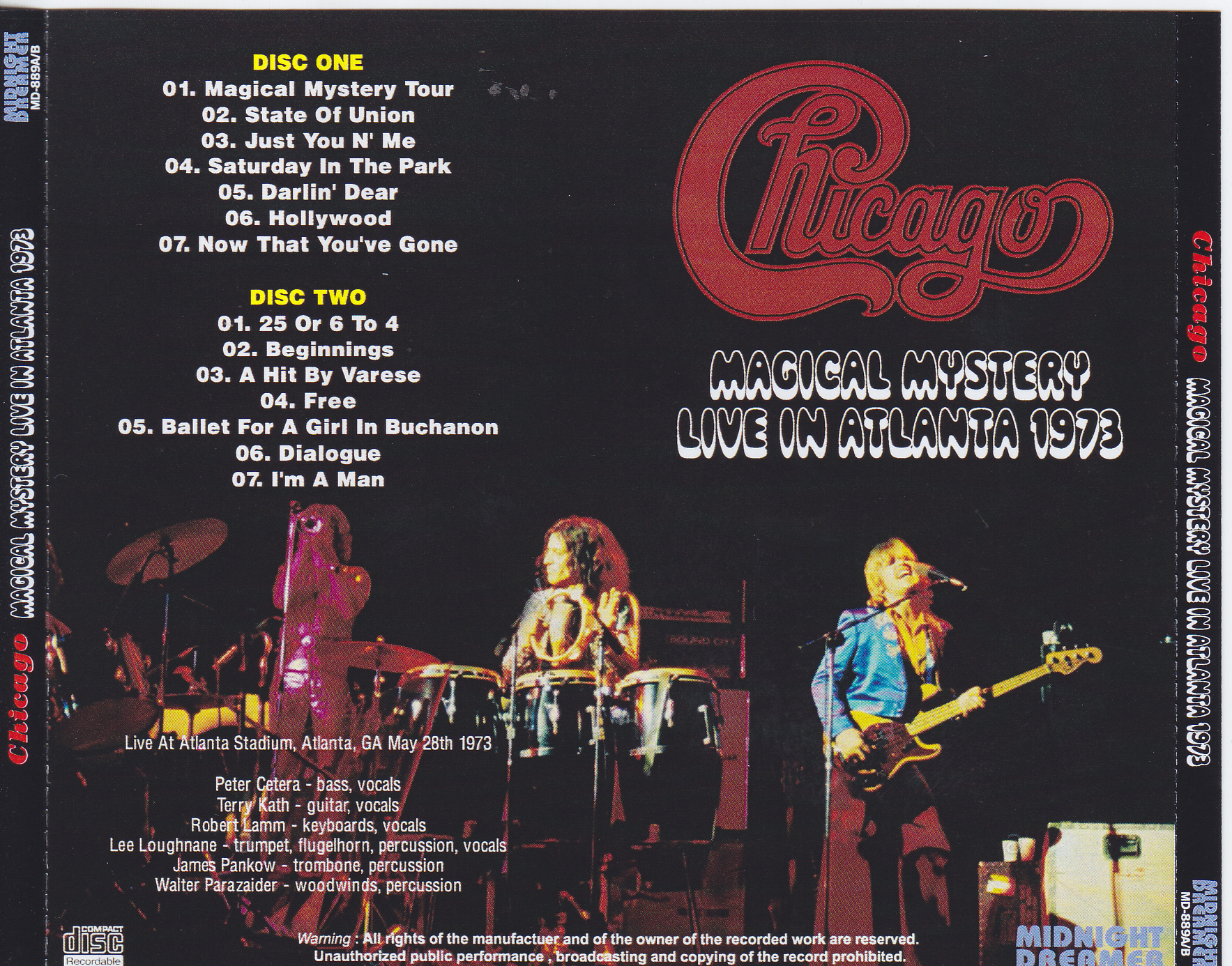 Chicago / Magical Mystery Live In Atlanta 1973 / 2CDR – GiGinJapan