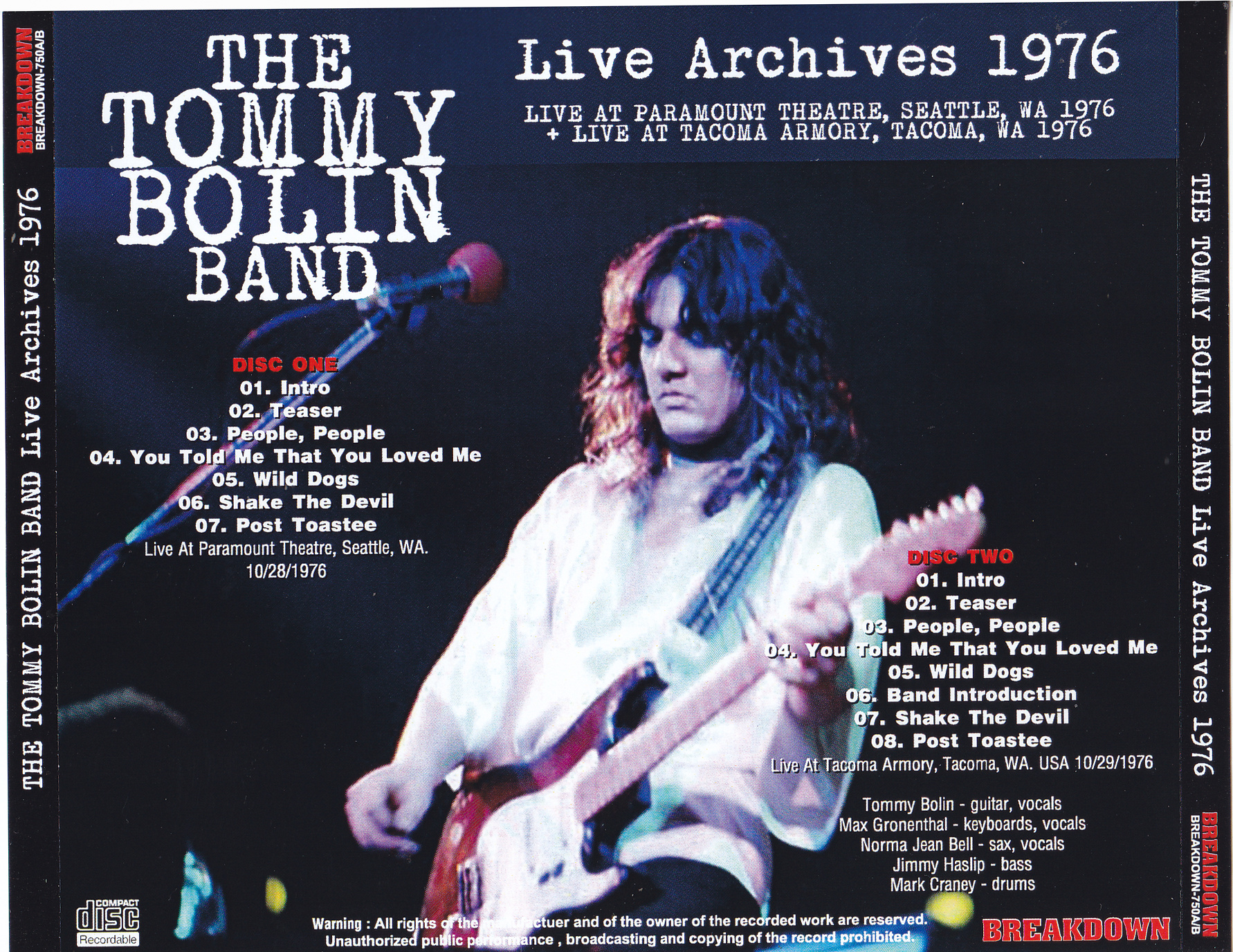 Tommy Bolin Band Live Archives 1976 2cdr Giginjapan