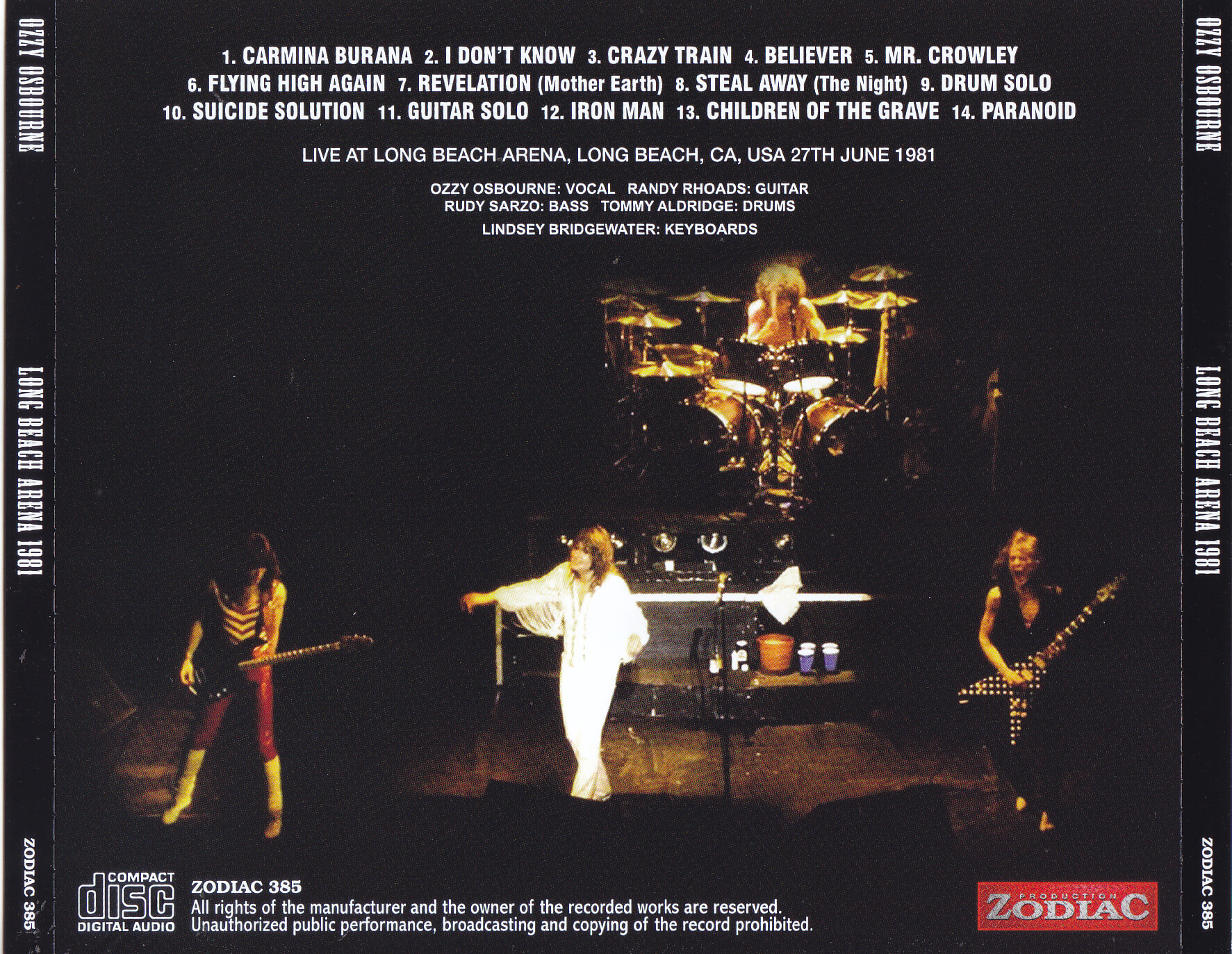 Ozzy Osbourne / Long Beach Arena 1981 / 1CD – GiGinJapan