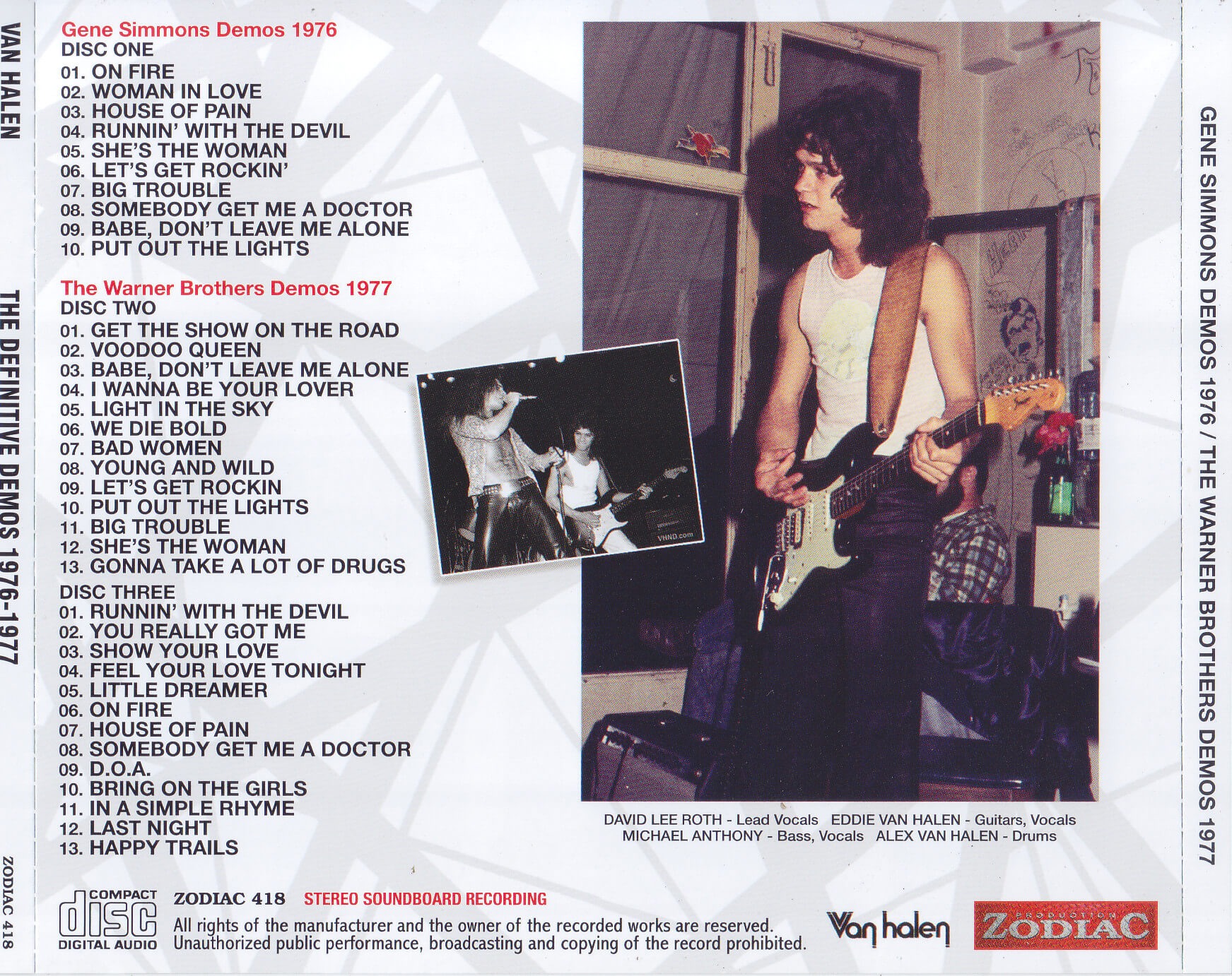 Van Halen / The Definitive Demos 1976-1977 / 3CD+1Bonus CDR 