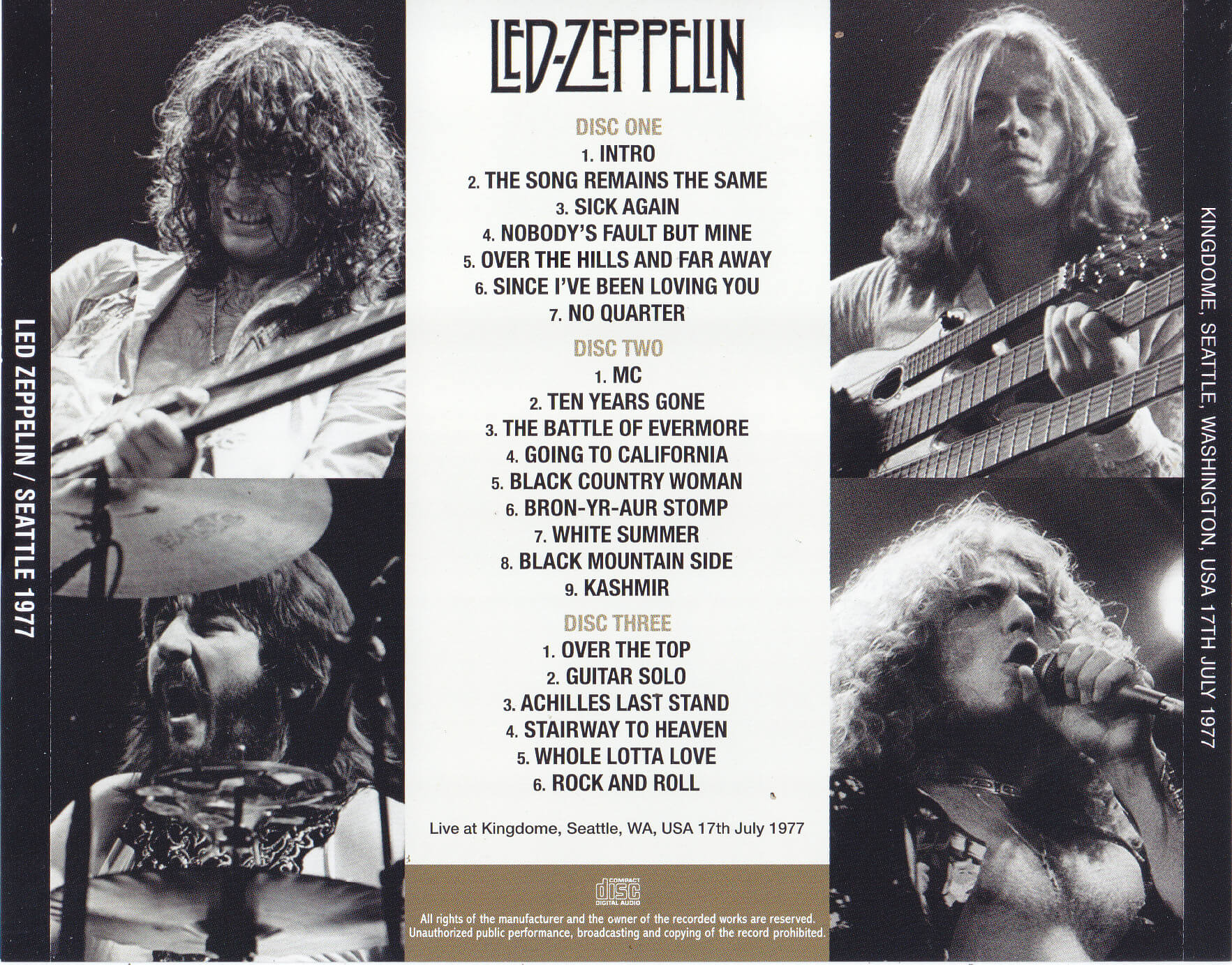Led Zeppelin / Seattle 1977 / 3CD – GiGinJapan