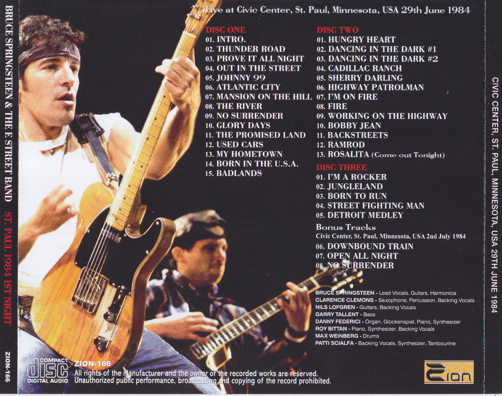 Bruce Springsteen & The E Street Band / St Paul 1984 1st Night