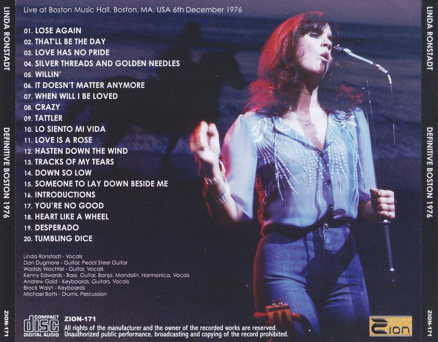Linda Ronstadt / Definitive Boston 1976 / 1CD – GiGinJapan