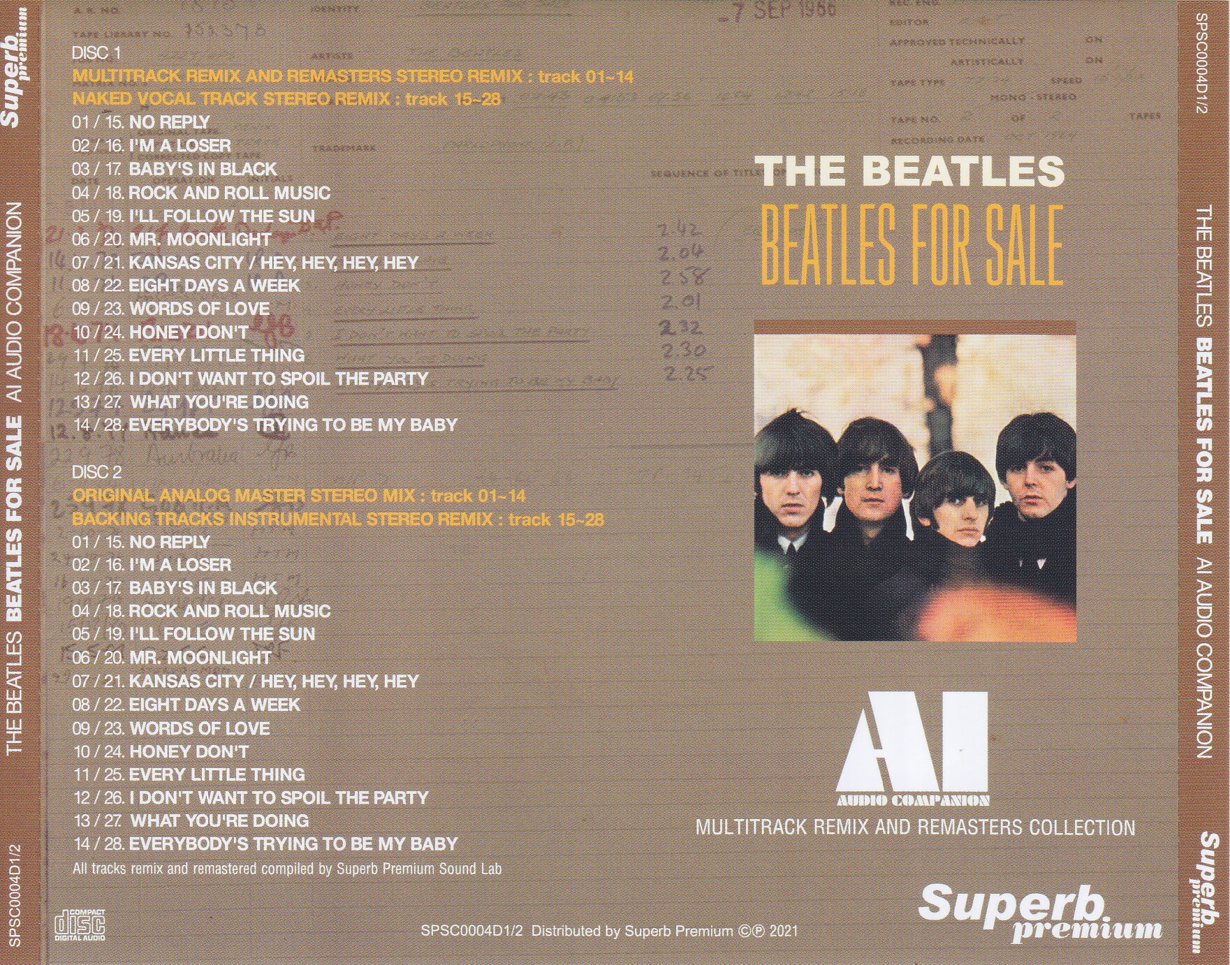 Beatles / Beatles For Sales AI Audio Companion / 2CD – GiGinJapan