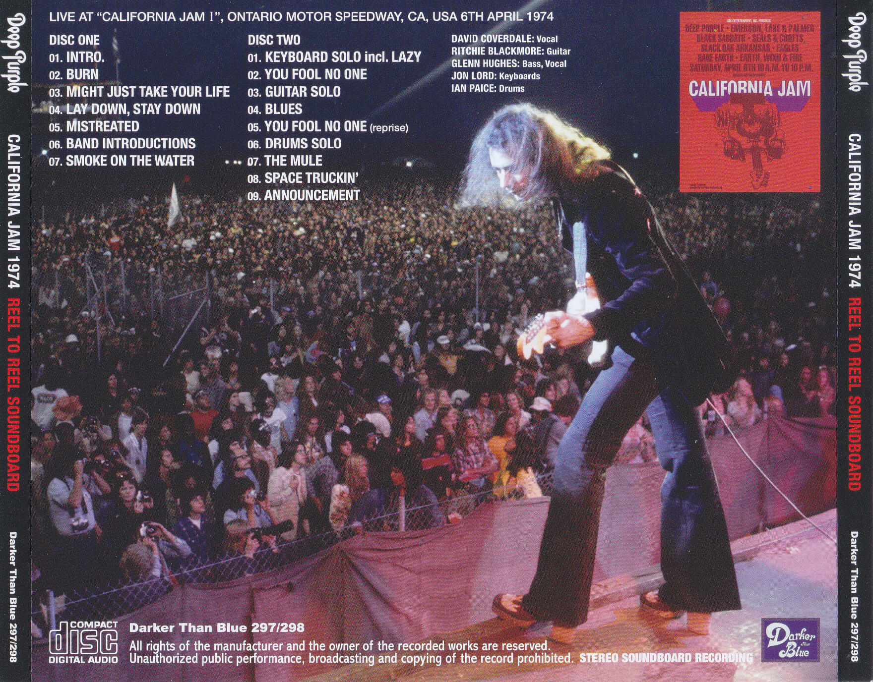 Deep Purple / California Jam 1974 Reel To Reel Soundboard / 2CD