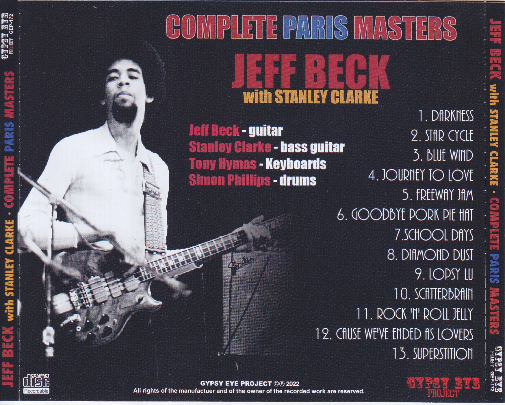 Jeff Beck With Stanley Clarke / Complete Paris Masters / 1CDR