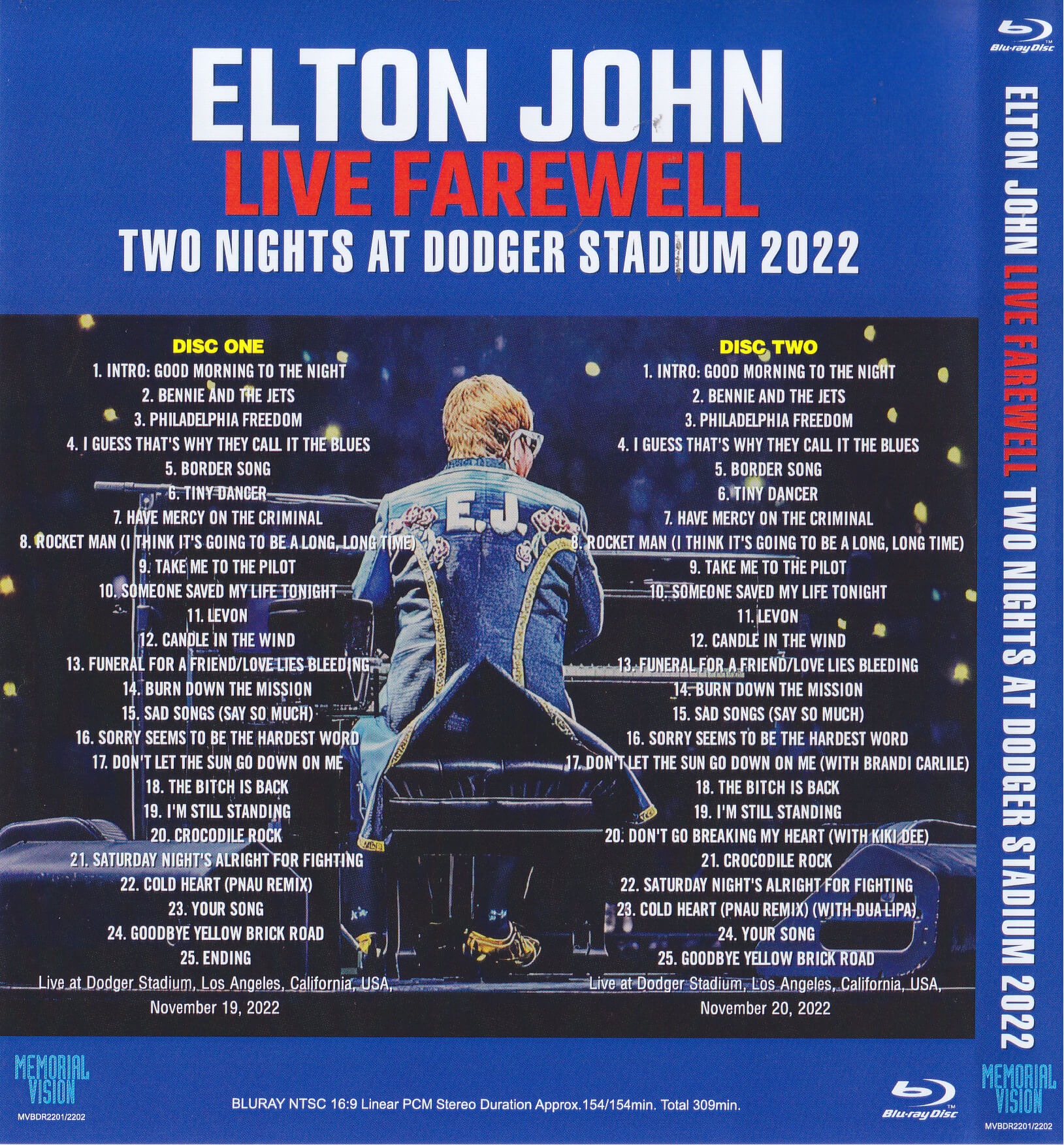 Elton John / Live Farewell Two Nights At Dodger Stadium 2022 / 2Blu Ray R –  GiGinJapan
